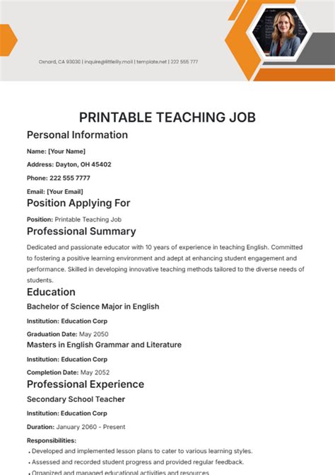 Free Job Cv Templates To Edit Online And Download