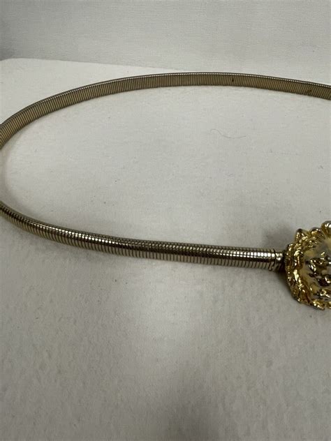 Lion Head Goldmetal Stretch Coil Belt Fancy Cast M Gem