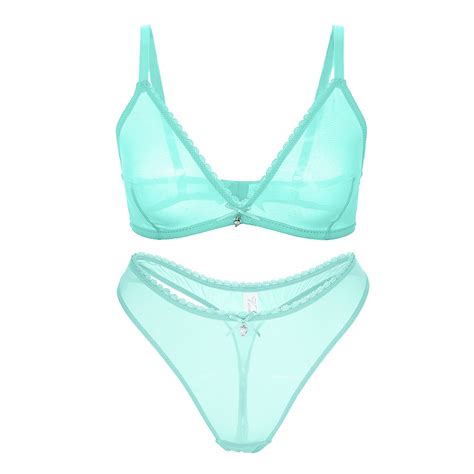 Dropshipping Varsbaby Sexy Summer See Through Lingerie Set Ultra Thin Deep V Bra Set Underwear