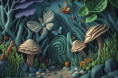 Plasticine art, magical forest. . 23193072 Stock Photo at Vecteezy