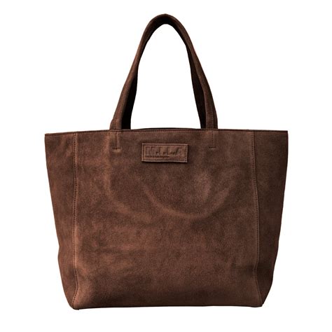 Luxury Tote Bag Suede Chocolate Mila Made In Los Angeles