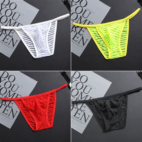 Men Sexy Mesh Bikini Briefs Panties Thong T Back Pouch G String Underwear G EBay