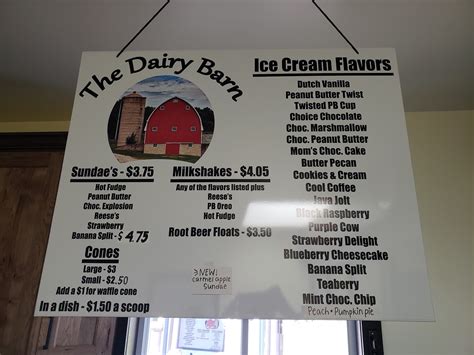 The Dairy Barn Nittany Valley Creamery Howard Menu Reviews 54
