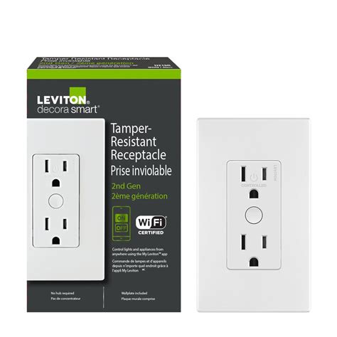 Leviton Decora Smart Wi Fi 15a Receptacle 2nd Gen In White The Home