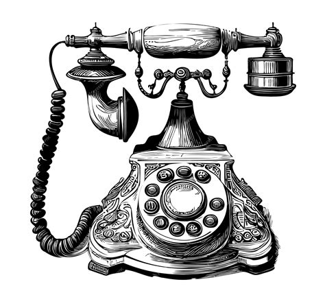 Premium Vector Vintage Telephone Sketch Hand Drawn In Doodle Style