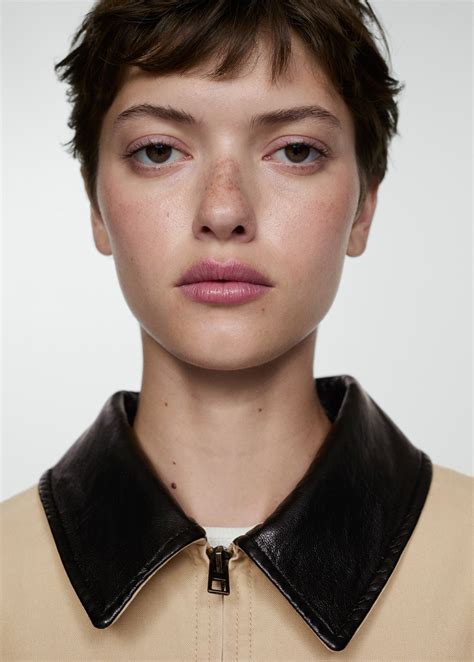 Parka With Contrasting Collar Women Mango Usa