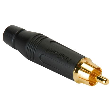 Conector Rca Macho Contatos A Ouro Amphenol Acpr Blk Chedas Som