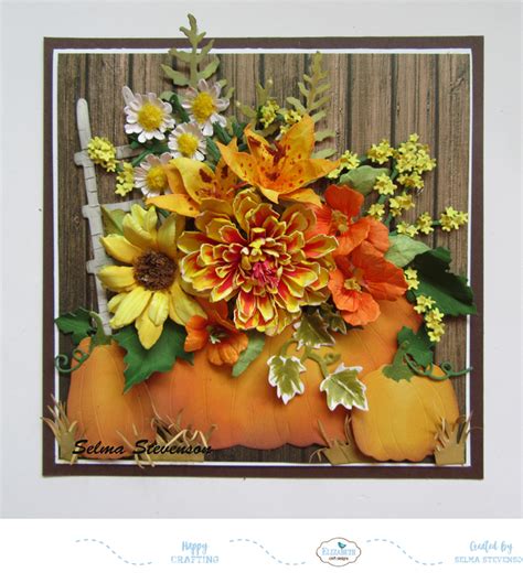 Selmas Stamping Corner And Floral Designs French Pumpkin