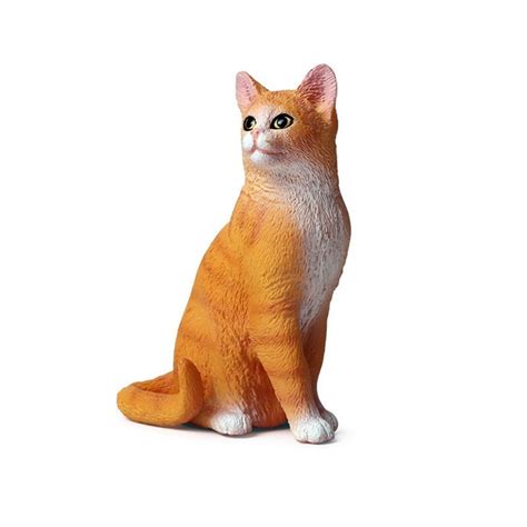 Реалистичная фигурка кошки Большой рыжий кот,игрушка статуэтка кошка My ...