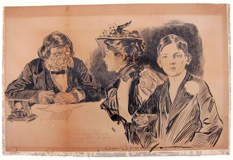 Charles Dana Gibson Original Ink Illustration Comic Art Charles Dana