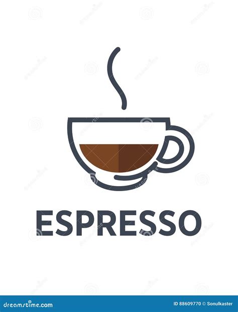 Coffee Espresso Drink Steam Cup Vector Flat Cafe Icon Stock Vector