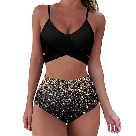 Women Print Bikini Set Push Up Bathing Fashion Swimwear High Waist Swimsuit Two Piece Set Flower