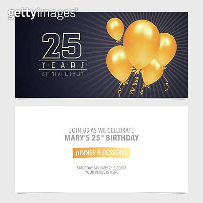 Years Anniversary Invitation Vector Illustration