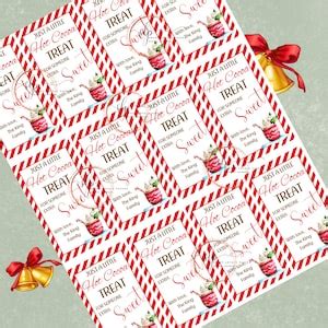 Printable Hot Cocoa Christmas Gift Tag Edit With Canva Hot Etsy