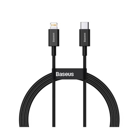 Baseus 1m 20w Usb C Auf Lightning Ladekabel Schwarz