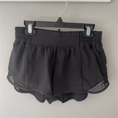 Black Hotty Hot Lululemon Shorts Size Worn A Depop