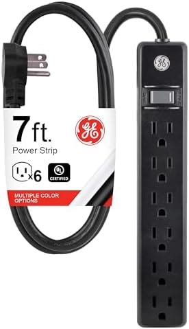 Amazon GE 6 Outlet Power Strip 2 Pack 2 Ft Extension Cord Heavy