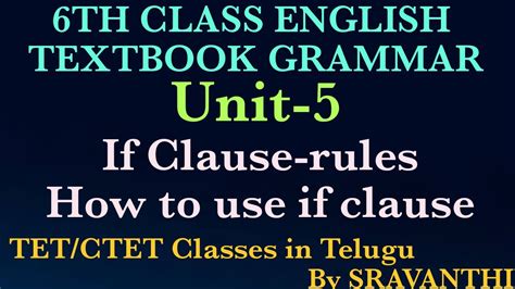 Ts Th Class English Textbook Grammar Unit If Clause Ts Tet