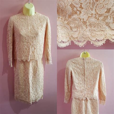 Beautiful S S Nude Peach Pink Lace Piece Sk Gem