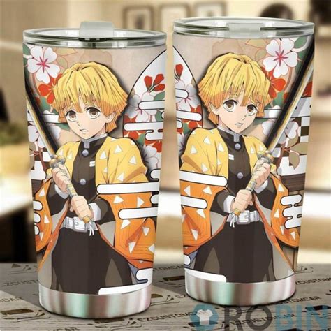 Zenitsu Tumbler Cup Custom Demon Slayers Anime Robinplacefabrics