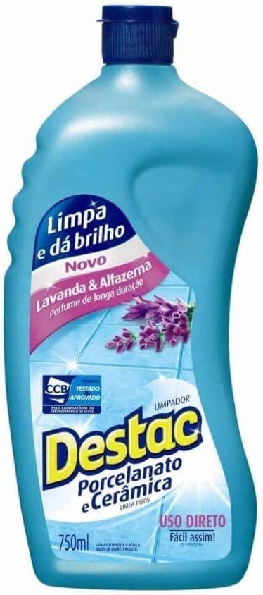 Limpa Piso Destac para Pisos Porcelanato Cerâmica Lavanda e Alfazema