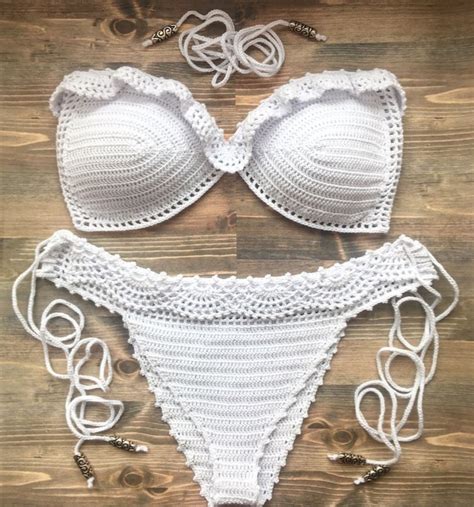 Virkad Bikini Med Mormorsruta Artofit