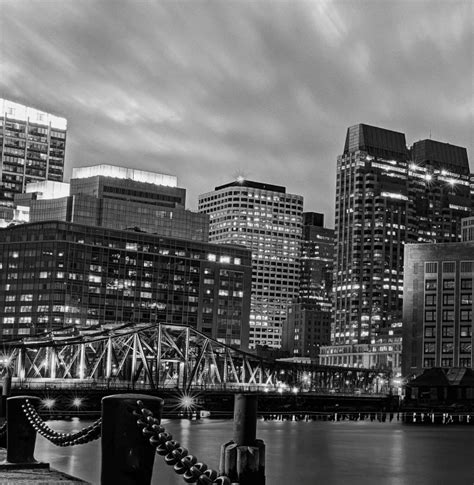 Black & White Boston Skyline Canvas | Holy Cow Canvas