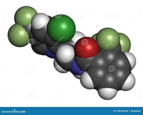 Fluopyram Fungicide Molecule. 3D Rendering. Atoms Are Represented As ...