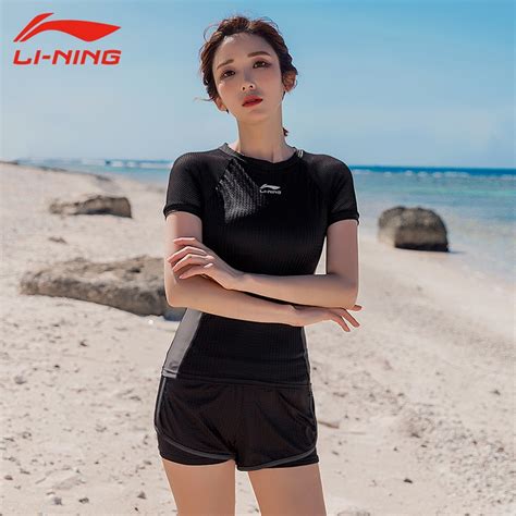 Li Ning Swimsuit Female Summer Swimming Pool Dedicated Belly Covering Slimming Hot Spring Split