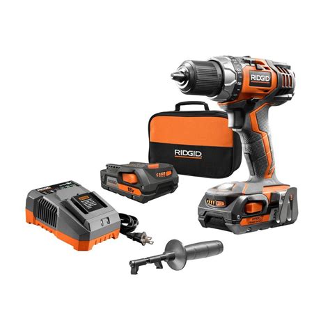 RIDGID 18 Volt Lithium Ion 1 2 In Cordless Compact Drill Driver Kit