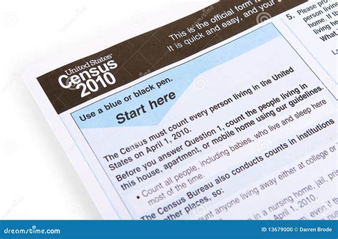 2010 Census Form Stock Photo Image Of Isolated Decade 13679000