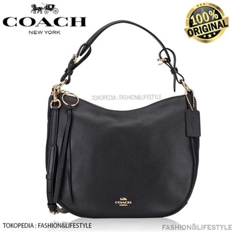 Jual Coach Leather Sutton Hobo Bag Black Original Authentic