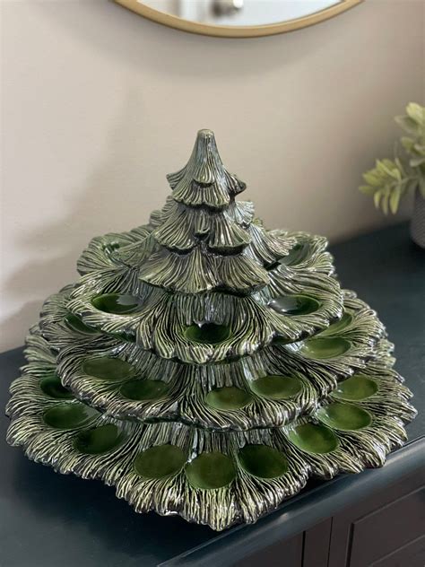 Duncan Hors Doeuvre Deviled Egg Ceramic Christmas Tree In A Etsy In