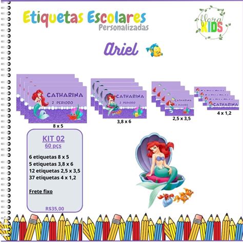 Kit Etiqueta Escolar Ariel Und Elo Produtos Especiais