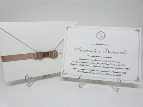 Convite Cl Ssico Nude E Ros Elo Produtos Especiais