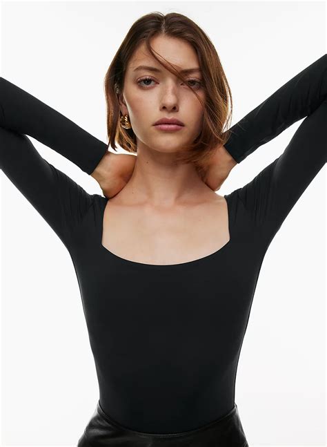 Babaton Contour Squareneck Longsleeve Bodysuit Aritzia Us