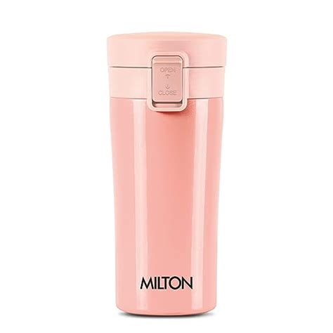 Milton Thermosteel Vacuum Insulated Travel Coffee Mug Ml Peach Prolonged Hours Hot Cold