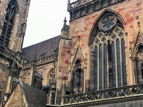 Facade Detail Of The Old Heidelberg Church In Germany Stock Photo
