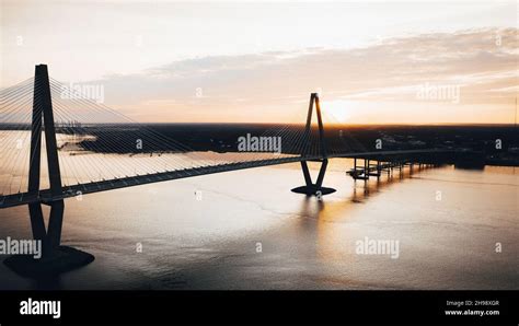 A Landscape Of The Arthur Ravenel Jr Bridge Over The Cooper River In