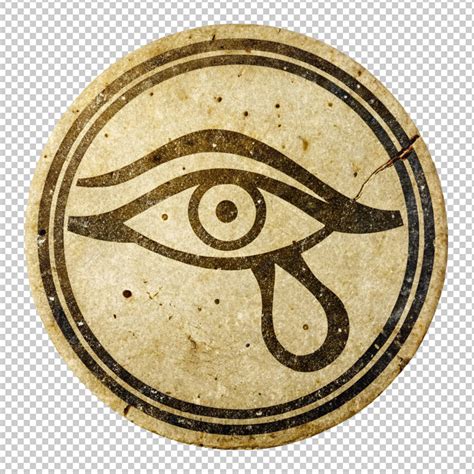 Premium PSD | Ancient eye symbol stamp on transparent background
