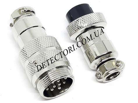 Металлический разъем GX20 соединительный на 12 контактов ("Мама + папа ...