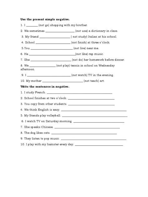 Negative and Interrogative | PDF