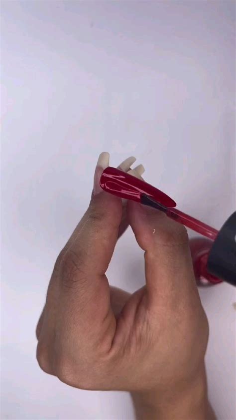 Unhas Vermelhas Unhas Stiletto Alongamento Tips Red Nails Nude