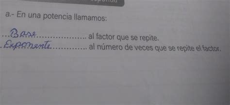 Completa Seg N Correspondaa En Una Potencia Llamamos Al Factor Que