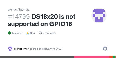 DS18x20 is not supported on GPIO16 · arendst Tasmota · Discussion ...