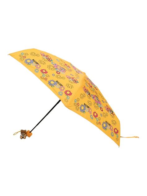 Moschino Teddy Bear Charm Umbrella In Yellow Modesens