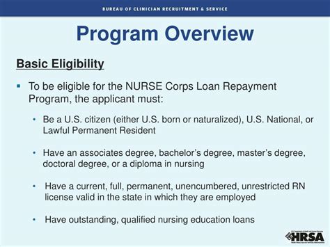 PPT - NURSE CORPS LOAN REPAYMENT PROGRAM (Formerly known as Nursing