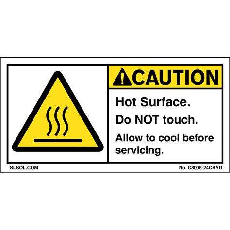 Caution - Hot Surface Safety Label (2"x4")