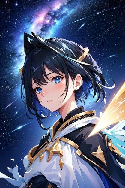 Premium Ai Image Anime Girl With Blue Eyes And Black Hair