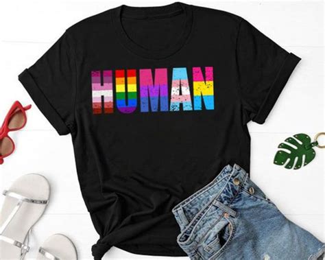 Human Flag LGBT Gay Pride Month Transgender T Shirt Support Gay Lgbt Gay Pride Month Gay
